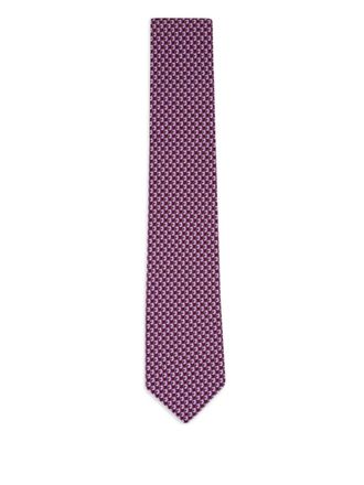 Ferragamo patterned tie - men - Silk - One Size - Purple