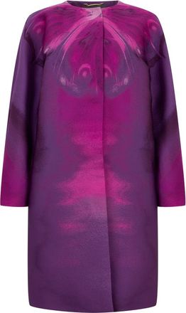 Alberta Ferretti Printed Coat - Dames - Mantel - Roze - S - Polyester - Jassen