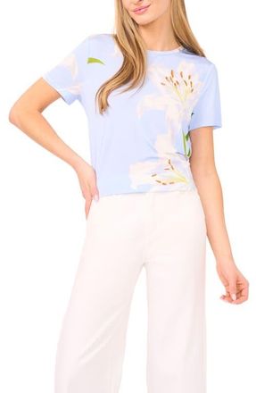 Ted Baker Spencer Floral Short Sleeve Top in Blue Surf at Nordstrom, Size X-Small