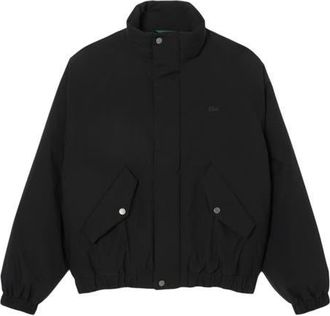 Lacoste Water Repellent Insulated Bomber Jacket in 031 Black at Nordstrom, Size 50 Us