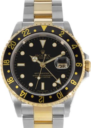 Rolex Pre-owned Rolex GMT-Master II GMT Automatic Chronometer Black Dial Mens Watch 16713 BKSO