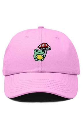 Dalix Mushroom Frog Embroidered Hat in Light Pink at Nordstrom