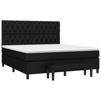 vidaXL Vidaxl - Cama Box Spring Con Colch&oacute;n Tela Negro 160x200 Cm