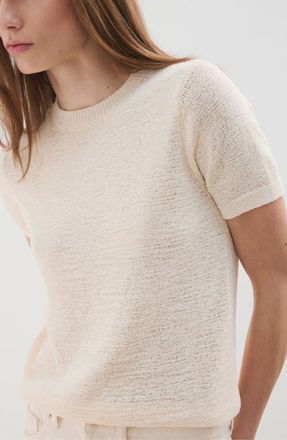 Mango Short Sleeve Sweater in Ecru at Nordstrom, Size Xx-Small