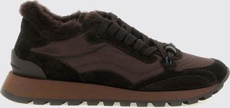 Brunello Cucinelli Sneakers in nylon e suede con fodera in shearling e monile