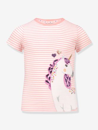 Salt And Pepper M&auml;dchen T-Shirt mit bestickter Einhorn-Applikation SALT AND PEPPER pfirsich