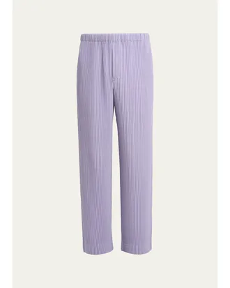Homme Pliss&eacute; Issey Miyake Mens Pleated Straight Leg Pull-On Pants