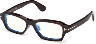 Tom Ford Blue Light Block Rectangular Mens Eyeglasses FT6113-D-B 052 56