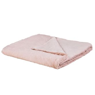 Beliani Manta Cubrecamas Colcha Rosa Felpa 180 X 200 Cm Dormitorio Mullido Gelik