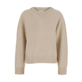 Soft Goat Truien & Vesten, Dames, Beige, XS, Wol, Trui met V-hals