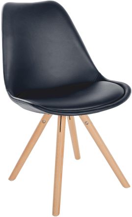 Clp Silla De Comedor Sofia En Polipiel Negro Natural (redondo)