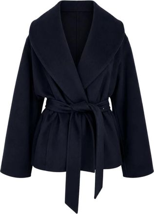 Max Mara Geklede Jassen - Dames - Jas met riem - Blauw - S - Jassen