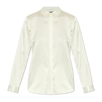 Emporio Armani Shirts, female, Beige, L, Silk Shirt