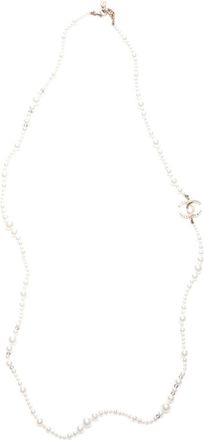 Chanel 2019 CC faux-pearl necklace - women - Faux Pearl/Gold Plated - One Size - Neutrals