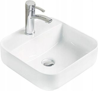 Desconocido Desconocido - Lavabo cerámico sobre encimera, 39x39x13,5 cm, Blanco