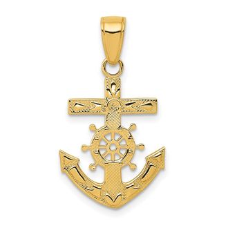 Diamond2Deal 14k Yellow Gold Mariners Cross Pendant