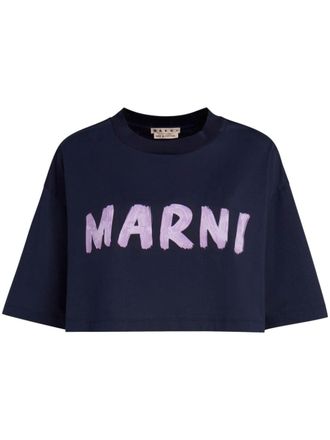 Marni T-shirt met logoprint - Blauw