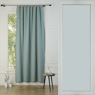 Febronie Cortina algod&oacute;n verde celad&oacute;n / negro 140x260