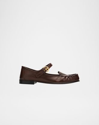 Miu Miu Leather Mary Jane Loafers