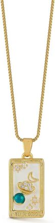 Sphera Milano The World Tag Pendant Necklace in Gold at Nordstrom Rack