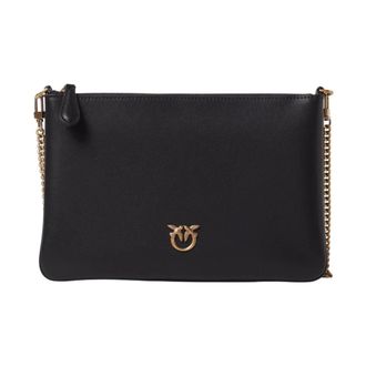 Pinko Cross Body Bags, female, Black, ONE SIZE, Elegant Love Birds Chain Wallet