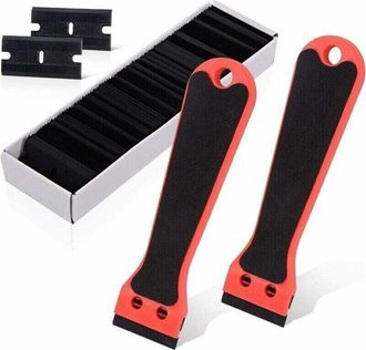 OEM Raspadores De Pl&aacute;stico Con 100 Raspadores, Raspadores De Mango Largo, Para Quitar Etiquetas, Pegamento, Pintura, Pegatinas Y Calcoman&iacute;as, Rojo