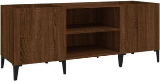 vidaXL Vidaxl - Mueble discos madera contrachapada roble marrón 121x38x48 cm