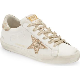 Golden Goose Super-Star Low Top Sneaker (Nordstrom Exclusive) in White/gold at Nordstrom, Size 38