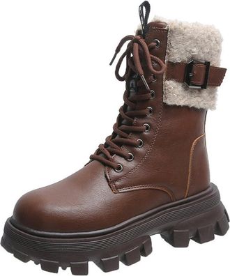 Generic Boots Size 8 Performance Warm Boots Soft and Comfortable Can Adapt To The Cold and Harsh Environment Size 2 Shoes for Women (Brown, 4.5)