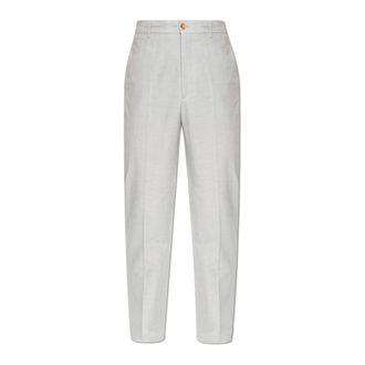 Etro Etro, Suit Trousers, male, Gray, Size: XL Tapered Creased Trousers