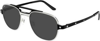 Cartier Grey Pilot Mens Sunglasses CT0477S 001 56