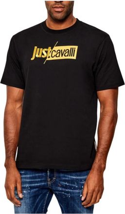 Roberto Cavalli Logo T-Shirt - Heren - T-shirts - Zwart - XS - Katoen - Tops