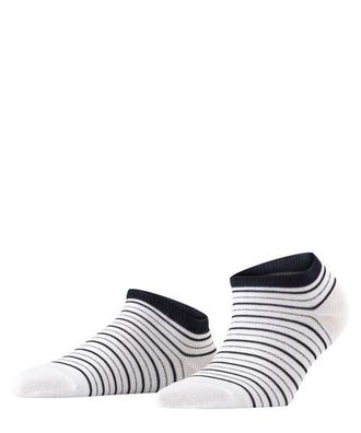 Falke Stripe Shimmer Sneaker Socks in White at Nordstrom, Size Medium