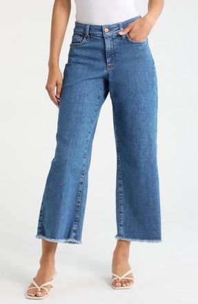 NYDJ Teresa Raw Hem Ankle Wide Leg Jeans in Salton at Nordstrom, Size 00