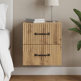 vidaXL Vidaxl Mobiletto Da Notte A Muro Rovere Artigianale 34,5 X 33 X 40 Cm