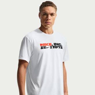 Nike Mens Swim Hydroguard Dri-FIT UV Short Sleeve Top in White | NESSG522-100