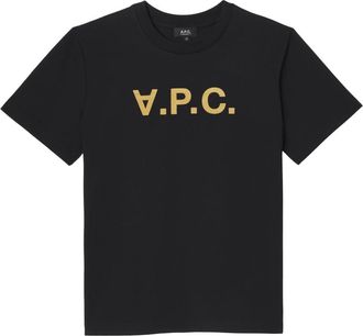 A.P.C. A.p.c., Tops, Heren, Zwart, XL, Katoen, Katoenen T-shirt met voorlogo