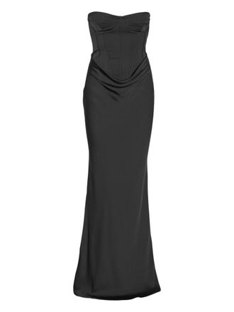 Rotate Black Long Dress With Corset
