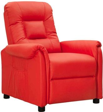 vidaXL Sill&oacute;n Reclinable De Cuero Sint&eacute;tico Rojo Vidaxl