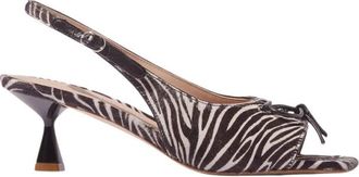 Scarosso Bella Slingback Pump - Dames - Sandalen met hakken - Zwart - 35 EU - Leer - Schoenen