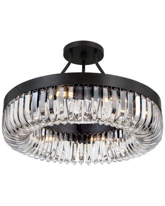 Crystorama Alister 8 Light Charcoal Bronze Ceiling Mount