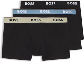 BOSS Three-pack of cotton trunks with logo waistband
