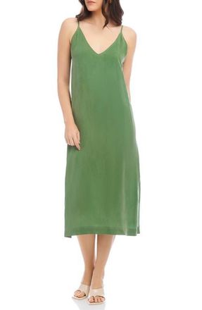 Fifteen Twenty Jordyn Side Slit Midi Dress in Jade at Nordstrom, Size Small