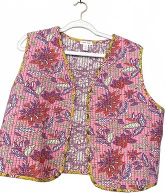 Tribal Womens Reversible Print Vest In Pink