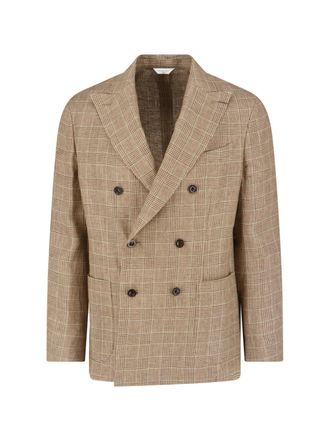 Boglioli Multicolor Prince of Wales Linen Blazer