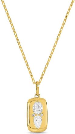 Bony Levy 18K Gold Maya Diamond Dog Tag Pendant Necklace in 18K Yellow Gold/diamond at Nordstrom, Size 18