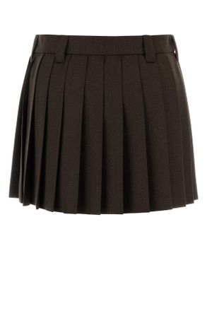 Miu Miu Mg2348sooo180r F0324 Cacao Exterior: Virgin Wool Gonne Skirt