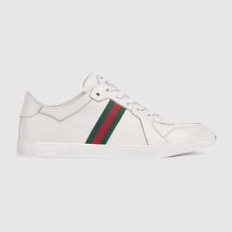 Gucci Womens Stretch Low-top Sneaker, White, Leather