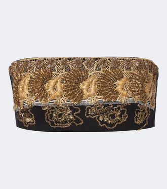 Dries Van Noten Embroidered cotton bandeau top