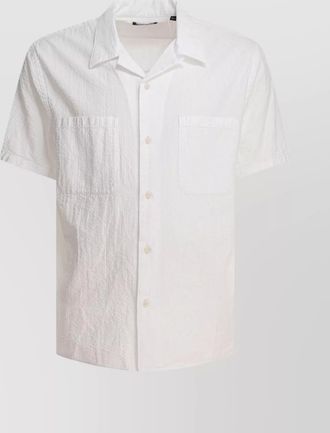 Vince short sleeves textured fabric shirt with chest pockets